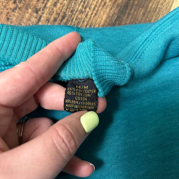 90s Vintage Eddie Bauer Crewneck Sweatshirt Teal Green Medium Fisherman Gorpcore - Picture 6 of 6